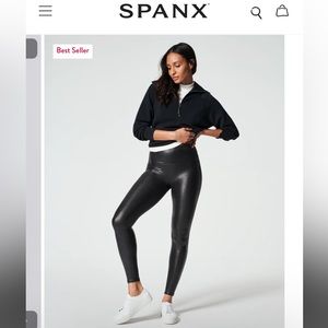 Spanx faux leather leggings size M
